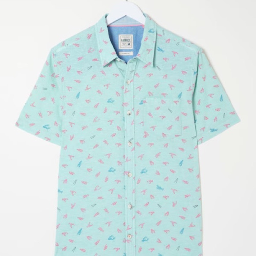 FatFace • Blue Cracking Lobster Print Shirt